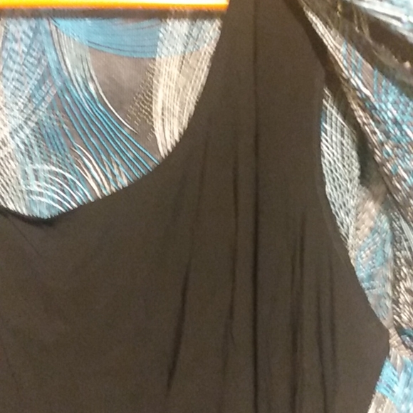 Essentials Size 1X Sparklee Mini Accordion Pleat Disco Wedding Party Top Blouse - Picture 4 of 12